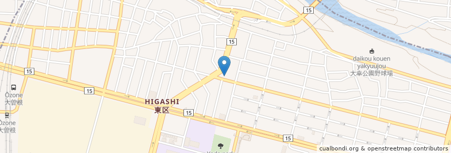 Mapa de ubicacion de 中日信用金庫 en Japão, 愛知県, Nagoia, 東区.