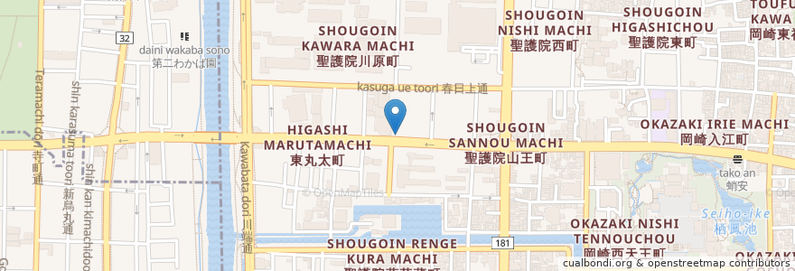 Mapa de ubicacion de てらこや en 일본, 교토부, 京都市, 左京区.