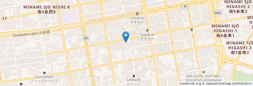 Mapa de ubicacion de いただきます en اليابان, محافظة هوكايدو, 石狩振興局, 札幌市, 中央区.