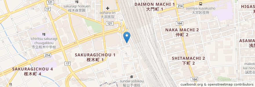 Mapa de ubicacion de 河合塾マナビス en 日本, 埼玉県, さいたま市, 大宮区.