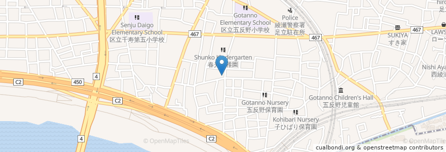 Mapa de ubicacion de 中華料理  萬福 en Giappone, Tokyo, 足立区.