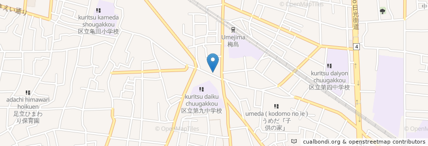 Mapa de ubicacion de ジョナサン en 日本, 東京都, 足立区.