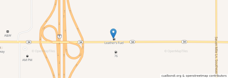 Mapa de ubicacion de Leather's Fuel en Estados Unidos De América, Oregón, Linn County.