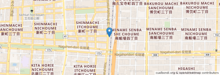 Mapa de ubicacion de コメダ珈琲 en اليابان, أوساكا, أوساكا, 中央区.