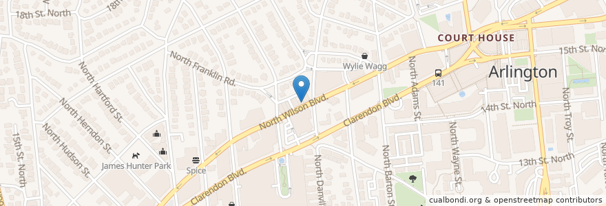 Mapa de ubicacion de Galaxy Hut en États-Unis D'Amérique, Virginie, Arlington County, Arlington.