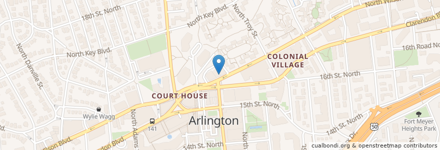 Mapa de ubicacion de Afghan Kabob House en الولايات المتّحدة الأمريكيّة, فيرجينيا, Arlington County, Arlington.