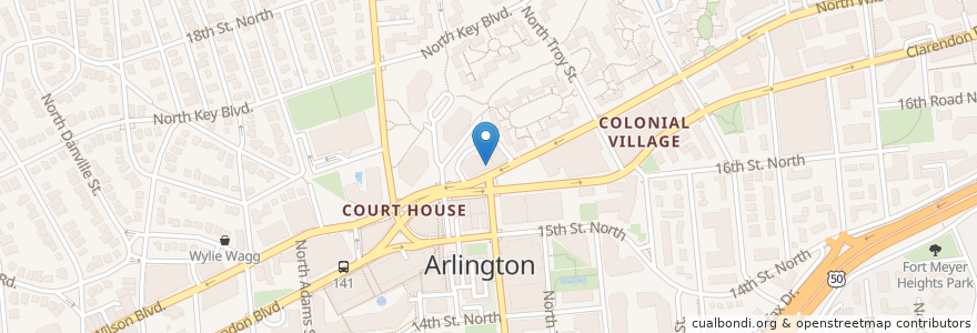 Mapa de ubicacion de TNR Cafe en ایالات متحده آمریکا, ویرجینیا, Arlington County, Arlington.