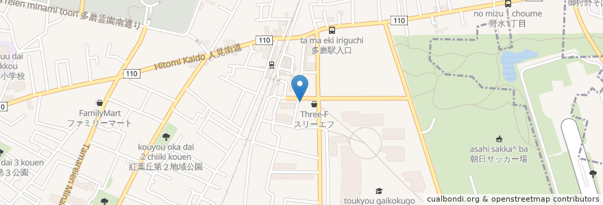 Mapa de ubicacion de 京風たこ焼き en Giappone, Tokyo, 府中市.