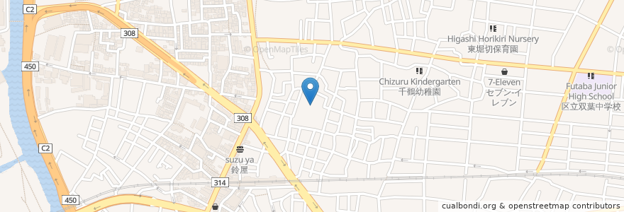 Mapa de ubicacion de 正王寺 en 일본, 도쿄도, 葛飾区.