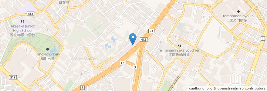 Mapa de ubicacion de 八チャン en Japonya, 東京都, 港区.