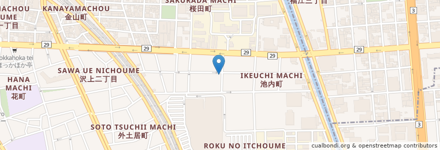 Mapa de ubicacion de 沢下神社 en اليابان, 愛知県, 名古屋市, 熱田区.