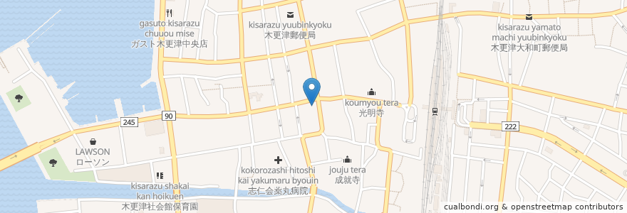 Mapa de ubicacion de 俺の焼肉 en Japan, 千葉県, 木更津市.