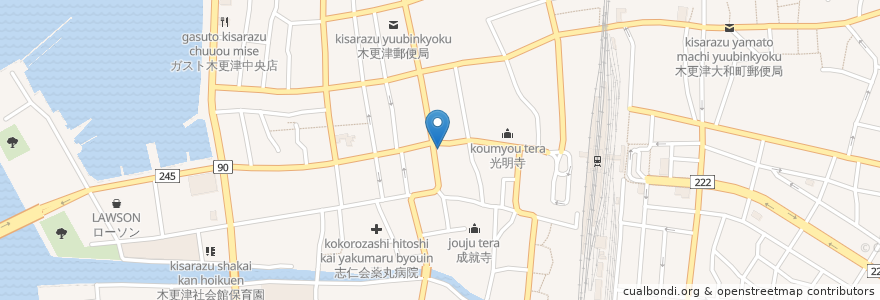 Mapa de ubicacion de オビナタクリニック en 일본, 지바현, 木更津市.