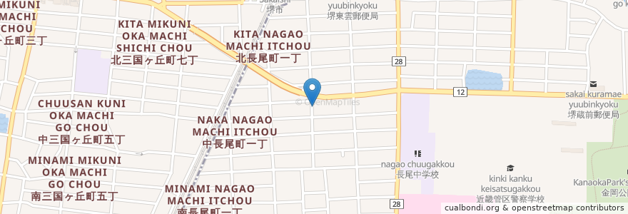 Mapa de ubicacion de 四坪半 en 日本, 大阪府, 堺市.