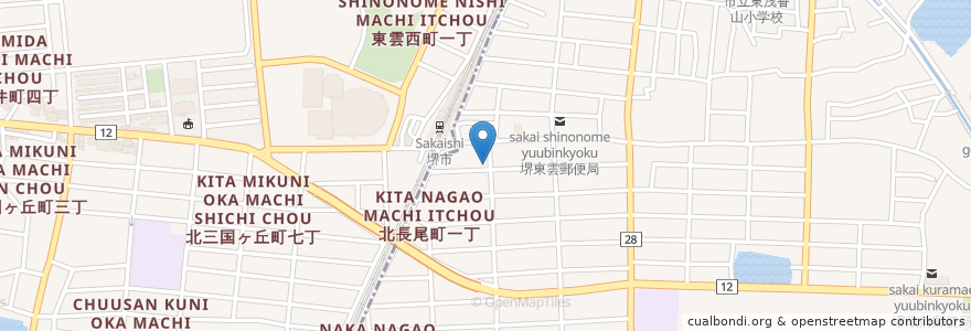 Mapa de ubicacion de 富山屋 en Japão, 大阪府, 堺市.