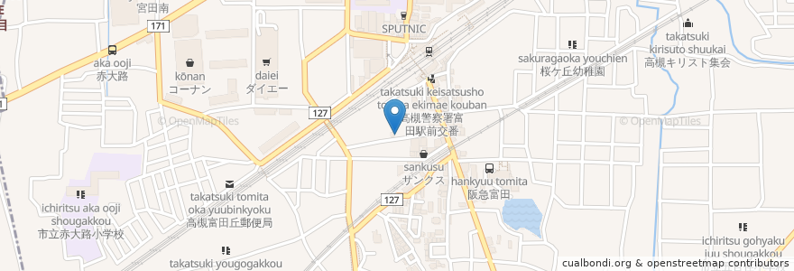 Mapa de ubicacion de japoloco en 日本, 大阪府, 高槻市.