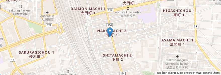 Mapa de ubicacion de 吉野家 en Giappone, Prefettura Di Saitama, さいたま市, 大宮区.
