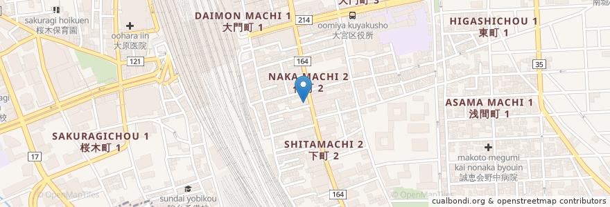 Mapa de ubicacion de みずほ証券 en Japón, Prefectura De Saitama, Saitama, Omiya.