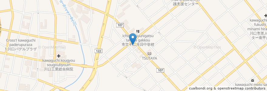 Mapa de ubicacion de 川口信用金庫 en Japón, Prefectura De Saitama, 川口市.