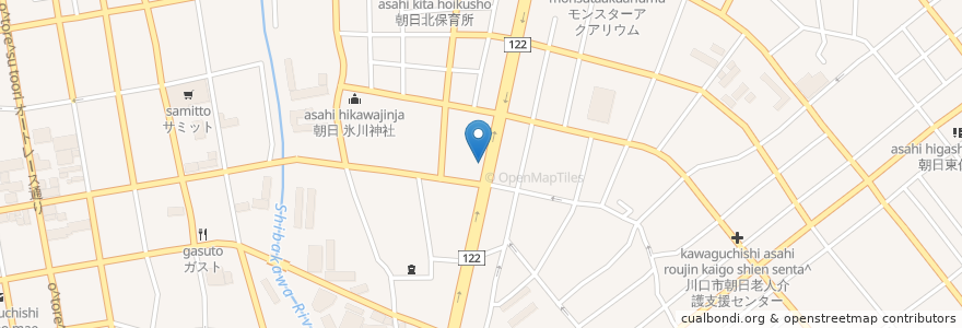 Mapa de ubicacion de 湯パーク ラヂウム en Japan, Präfektur Saitama, 川口市.