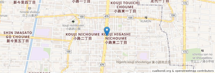 Mapa de ubicacion de 外婆の粽 en 日本, 大阪府, 大阪市, 生野区.