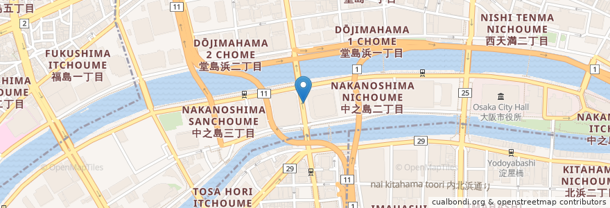 Mapa de ubicacion de 妻家房 en Japan, Präfektur Osaka, 大阪市, 北区.