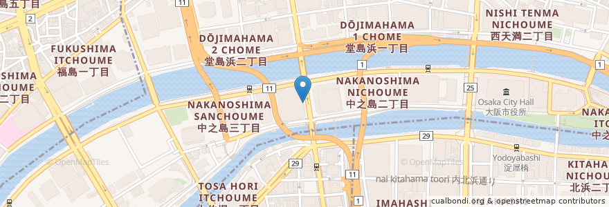 Mapa de ubicacion de インディアンカレー en Giappone, Prefettura Di Osaka, 大阪市, 北区.