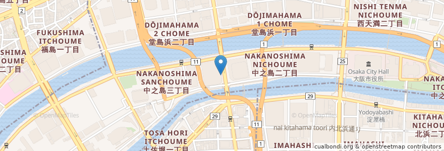 Mapa de ubicacion de 麒麟のまち en Japão, 大阪府, 大阪市, 北区.