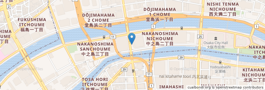 Mapa de ubicacion de ソレラ en Япония, Осака, 大阪市, 北区.