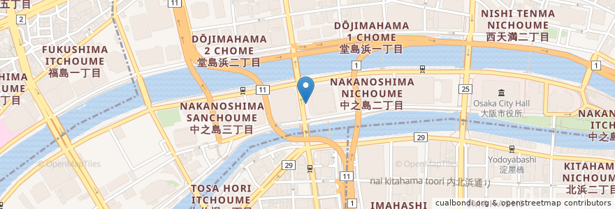 Mapa de ubicacion de mori café en اليابان, أوساكا, أوساكا, 北区.
