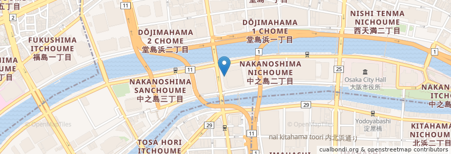 Mapa de ubicacion de Mano-e-Mano en 日本, 大阪府, 大阪市, 北区.