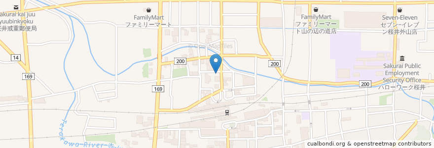 Mapa de ubicacion de とりい眼科 en Japonya, 奈良県, 桜井市.
