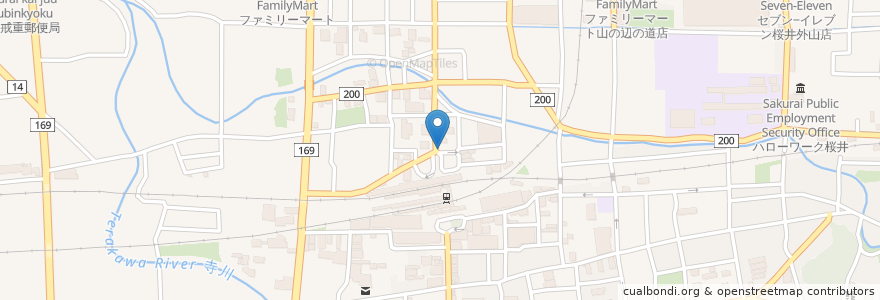 Mapa de ubicacion de お好み焼 大番 en Japonya, 奈良県, 桜井市.
