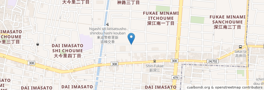 Mapa de ubicacion de とんかつ大将 en Japan, 大阪府, Osaka, 東成区.