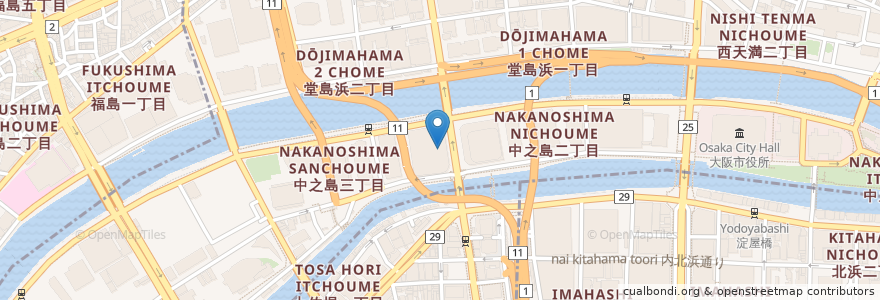Mapa de ubicacion de ラーメン而今 en Japan, Präfektur Osaka, 大阪市, 北区.