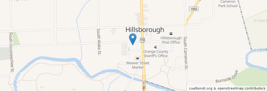 Mapa de ubicacion de Hot Tin Roof en Estados Unidos Da América, Carolina Do Norte, Orange County, Hillsborough.
