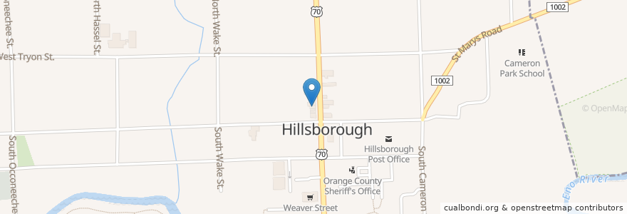 Mapa de ubicacion de James Pharmacy en Stati Uniti D'America, Carolina Del Nord, Orange County, Hillsborough.