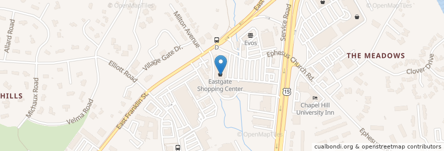 Mapa de ubicacion de Rite Aid en United States, North Carolina, Orange County, Chapel Hill.