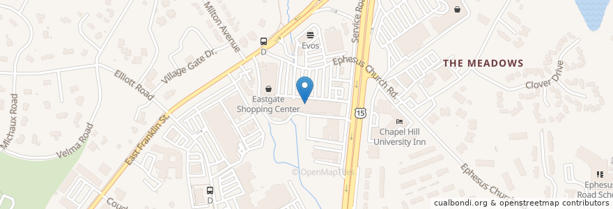 Mapa de ubicacion de The Loop en الولايات المتّحدة الأمريكيّة, كارولاينا الشمالية, Orange County, Chapel Hill.