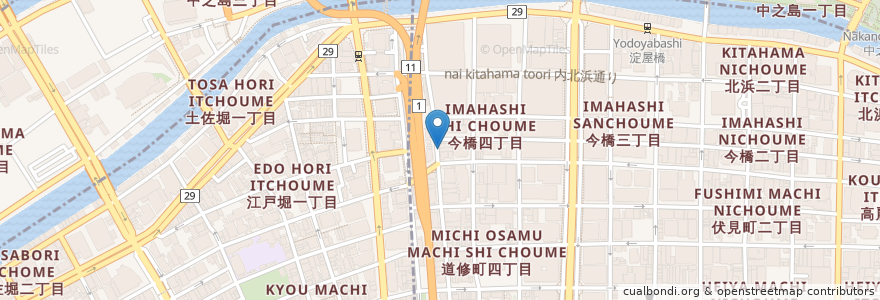 Mapa de ubicacion de えびのや en Japonya, 大阪府, 大阪市, 中央区, 北区.