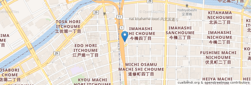 Mapa de ubicacion de 泰昌閣 en Japon, Préfecture D'Osaka, 大阪市, 中央区, 北区.