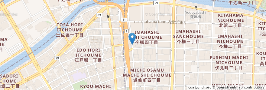 Mapa de ubicacion de La Chic en Japonya, 大阪府, 大阪市, 中央区, 北区.