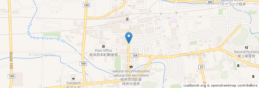 Mapa de ubicacion de まほろば薬局 本店 en Japan, Präfektur Nara, 桜井市.