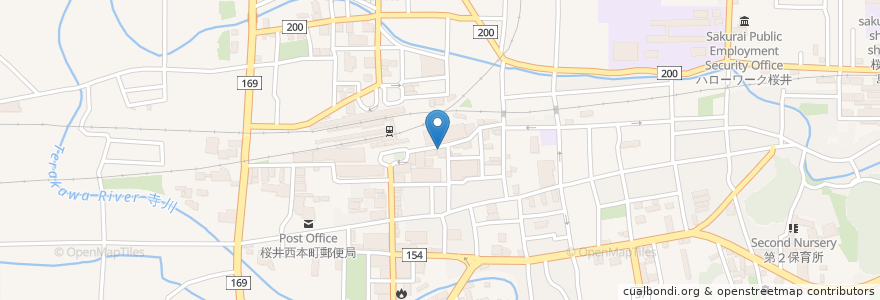 Mapa de ubicacion de 絵都蘭世 en 日本, 奈良県, 桜井市.
