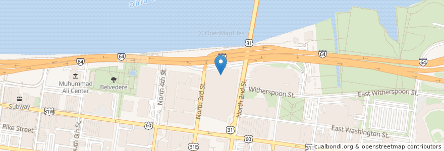 Mapa de ubicacion de KemtuckyAle Taproom Counter en Estados Unidos Da América, Kentucky, Jefferson County, Louisville.
