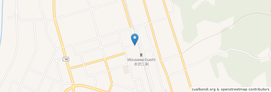 Mapa de ubicacion de 駅レンタカー東日本 水沢江刺営業所 en Japonya, 岩手県, 奥州市.