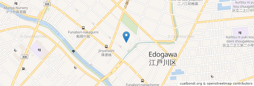 Mapa de ubicacion de 法龍寺 en 日本, 東京都, 江戸川区.
