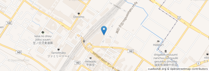 Mapa de ubicacion de ハマヤ en ژاپن, 滋賀県, 草津市.