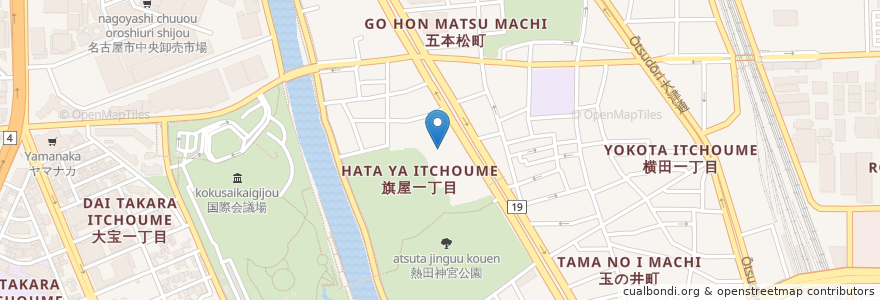 Mapa de ubicacion de 青大悲寺 en Япония, Айти, 名古屋市, 熱田区.