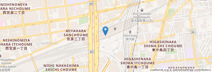 Mapa de ubicacion de サシャ en Japon, Préfecture D'Osaka, 大阪市, 淀川区.